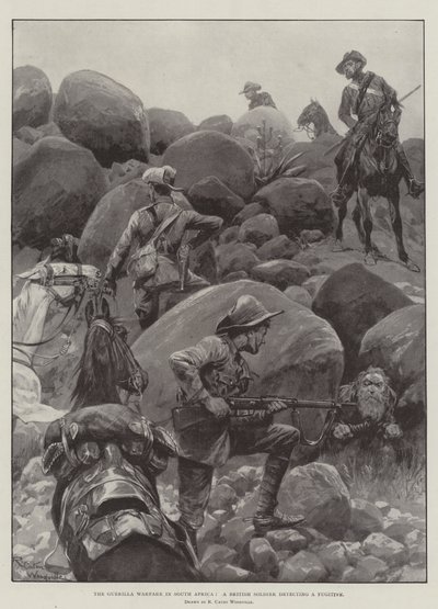 The Guerilla Warfare in South Africa, a British Soldier detecting a Fugitive by Richard Caton Woodville junior